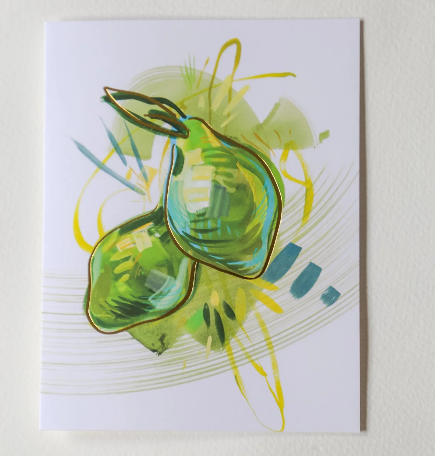 Twist of Lime | Citrus Gold Foil Greeting Card (Single Card